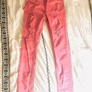 Teen Gs Pink Distressed Jeans size 10